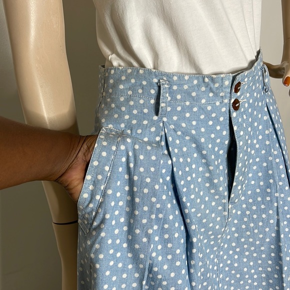 Vintage 90s Polka Dot Liz Wear Flared Skirt - Picture 6 of 16